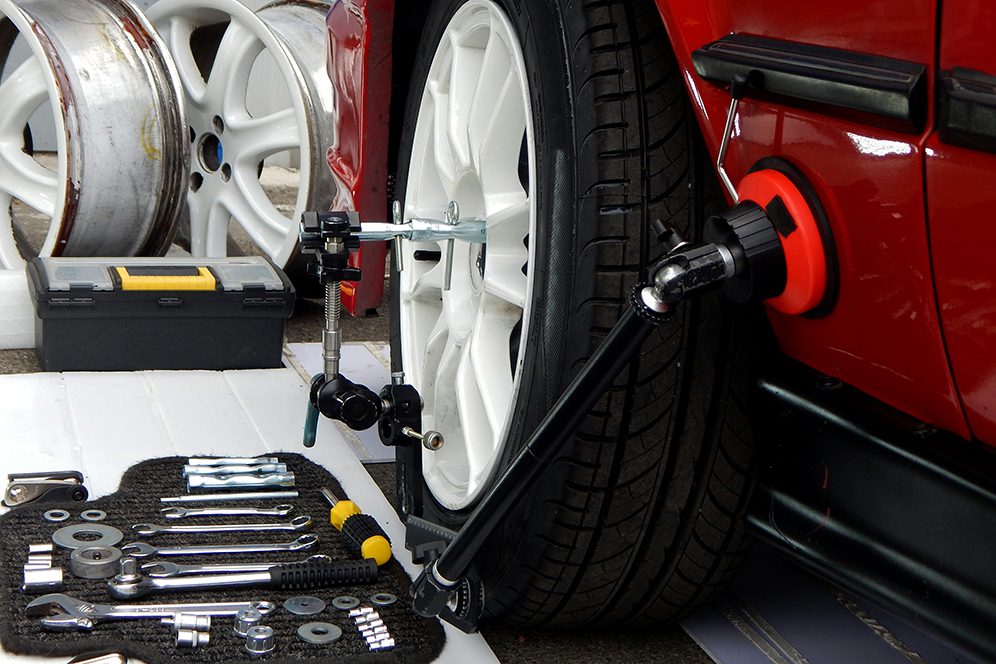 Tools For Wheel Rims Repairing At Car Service Workshop Tools For Wheel Rims Repairing At Car Service Workshop